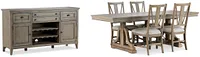 Heron Cove Light Tone Trestle Dining Room