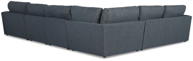 Noah Dark Blue Fabric Large Right Chaise Sectional