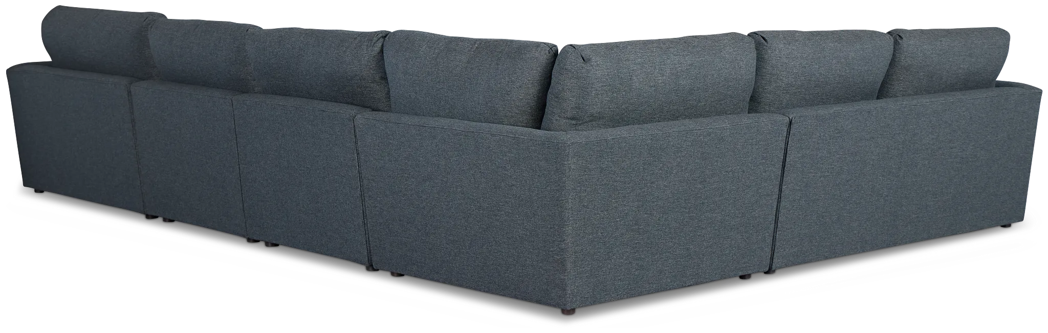 Noah Dark Blue Fabric Large Right Chaise Sectional