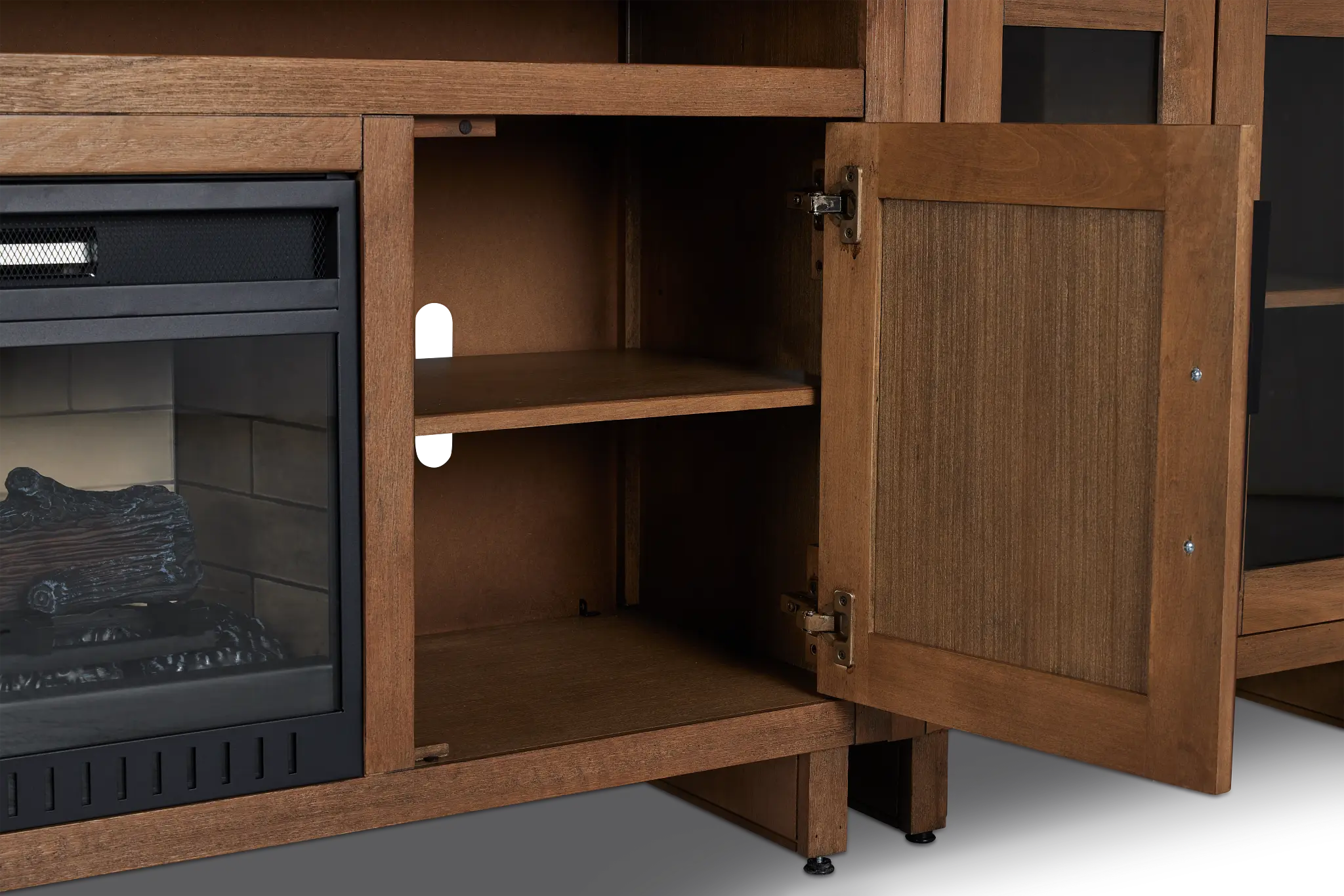 Richmond Light Tone 64" Door Pier Entertainment Wall With Fireplace Richmond Light Tone 64" Door Pier Entertainment Wall With Fireplace