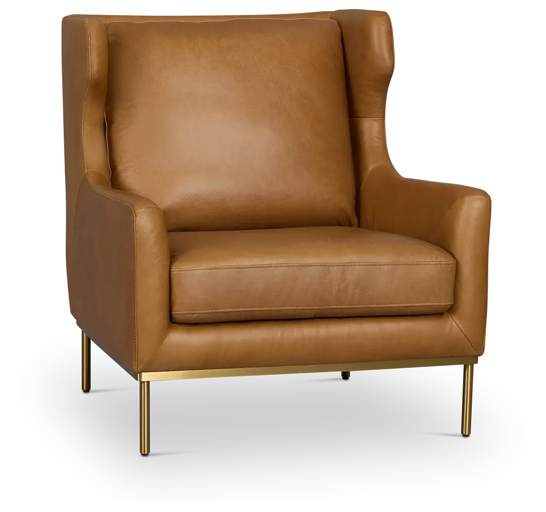 Cassian Brown Leather Accent Chair Cassian Brown Leather Accent Chair