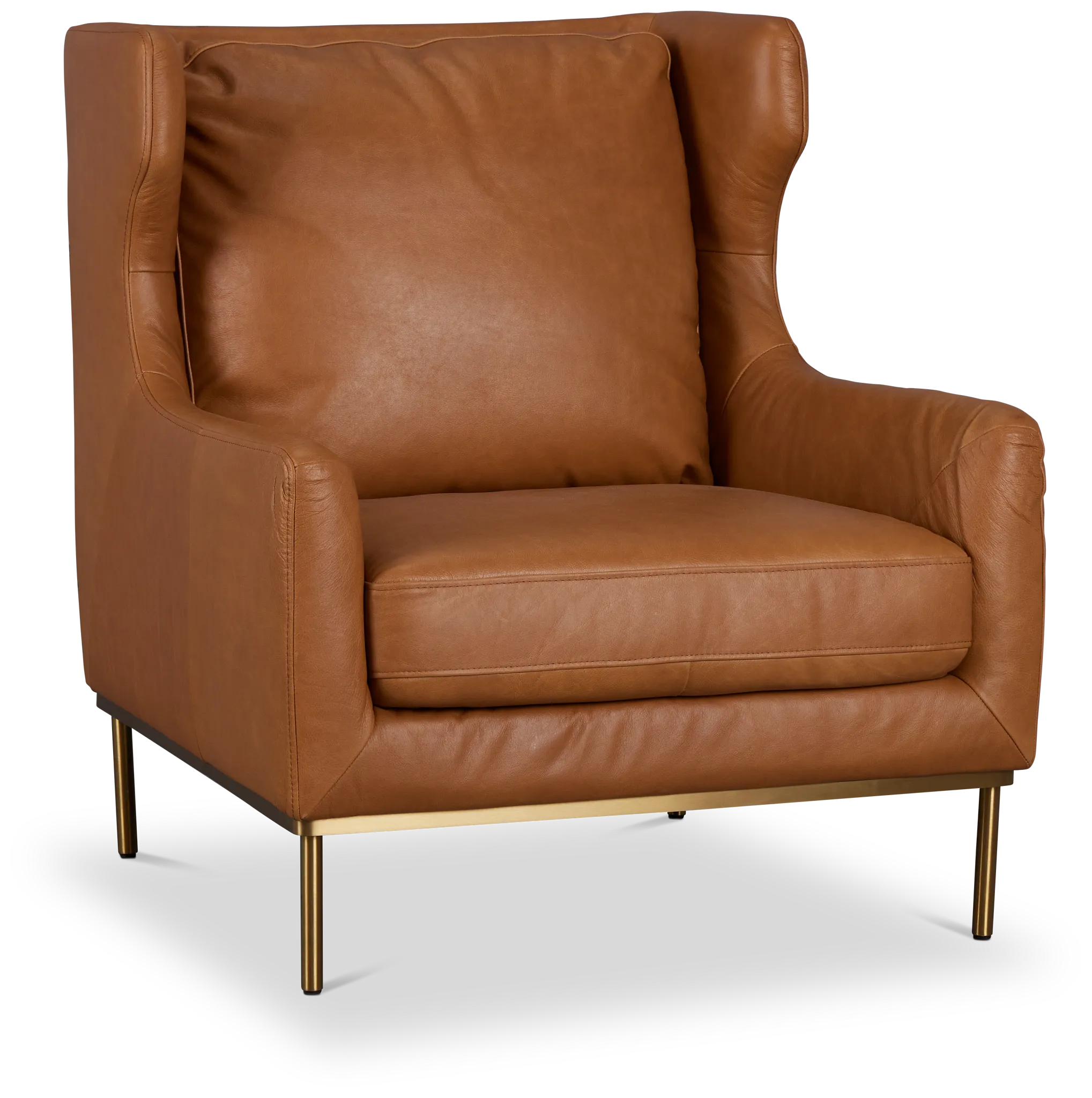 Cassian Brown Leather Accent Chair