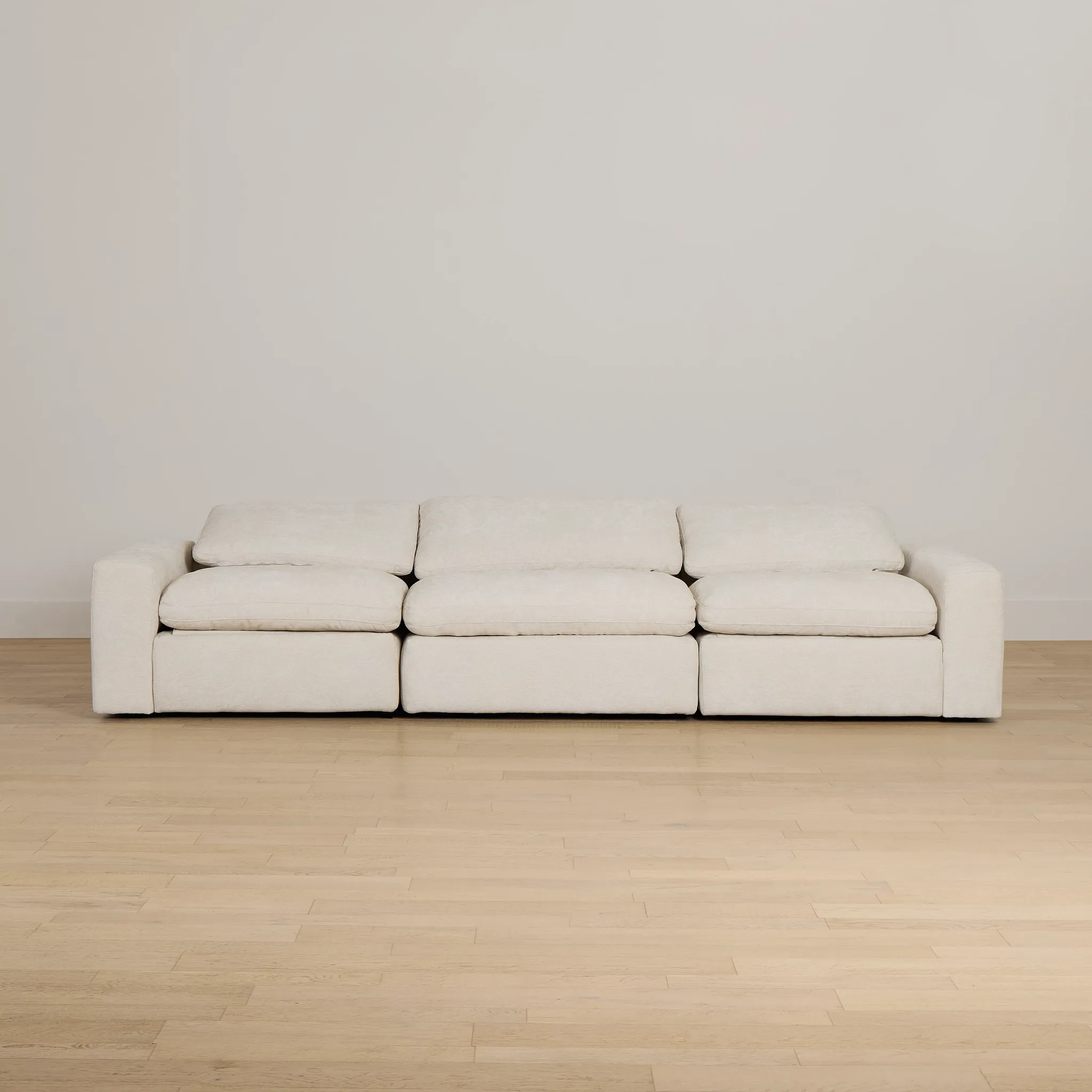 Drift Light Beige Fabric 3-piece Modular Power Sofa