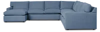 Hudson Blue Fabric Large Left Chaise Sectional