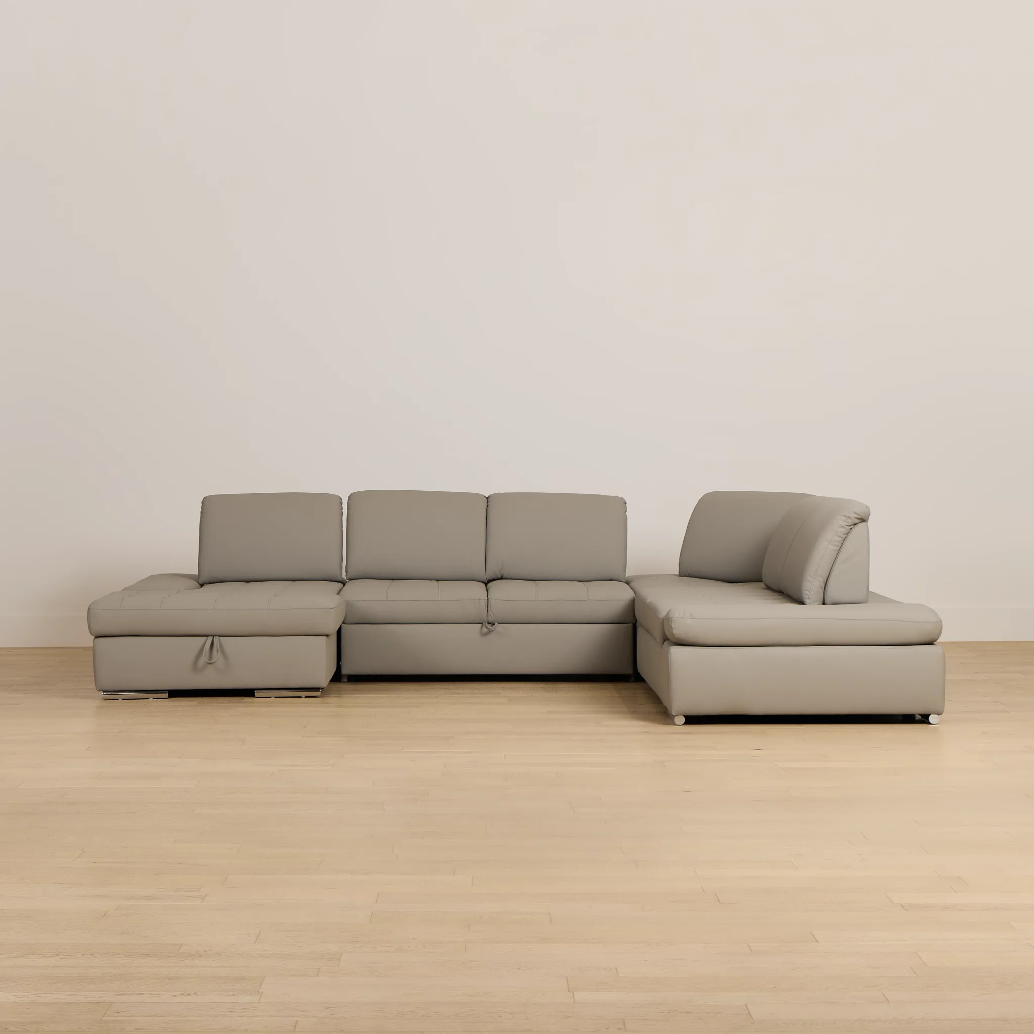 Eden Gray Micro Medium Left Chaise Sleeper Sectional