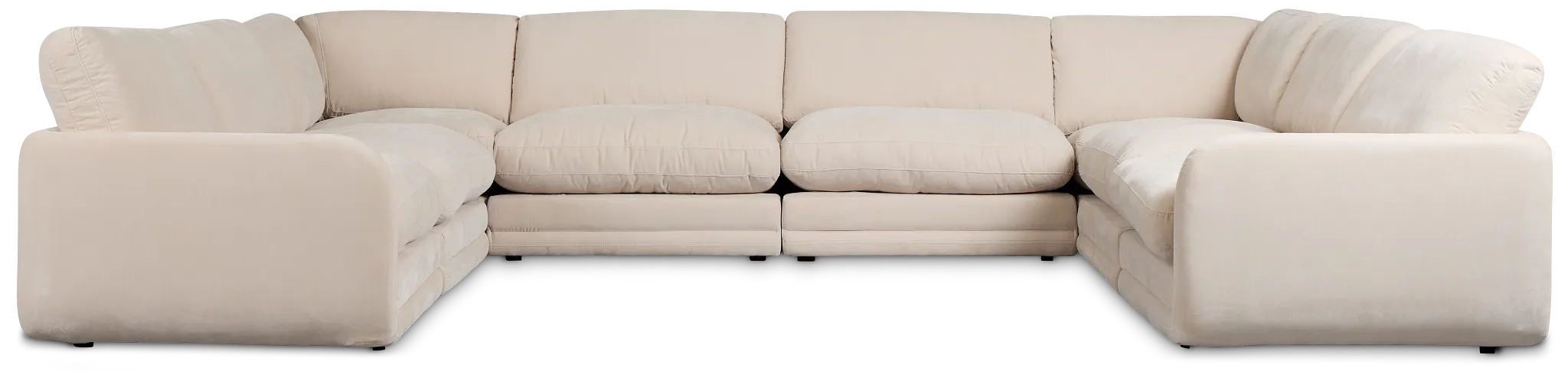 Jules Ivory Velvet 8-piece Modular Sectional