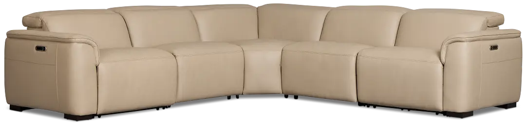Flexsteel Brodie Taupe Lthr/vinyl Small Dual Power Reclining Two-arm Sectional Flexsteel Brodie Taupe Lthr/vinyl Small Dual Power Reclining Two-arm Sectional