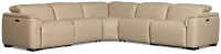 Brodie Taupe Lthr/vinyl Small Dual Power Reclining Two-arm Sectional