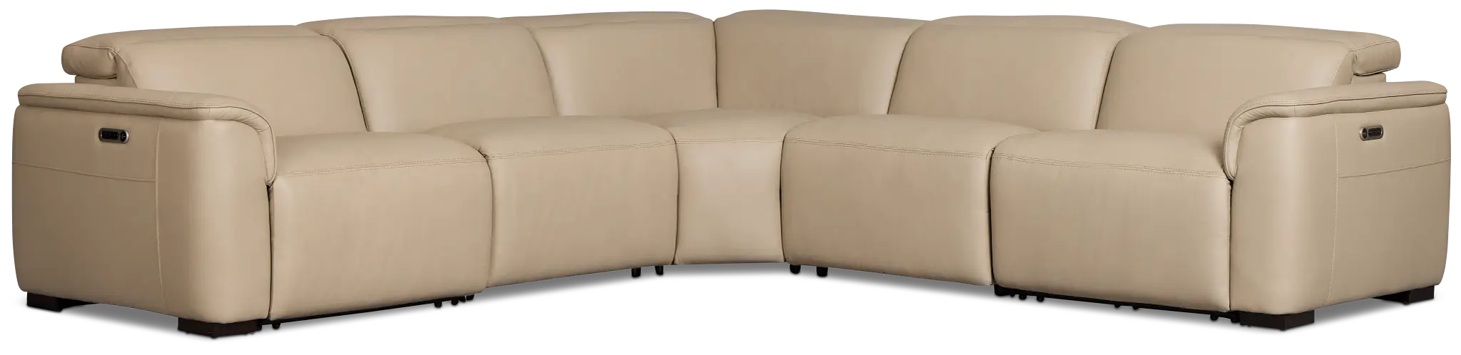 Brodie Taupe Lthr/vinyl Small Dual Power Reclining Two-arm Sectional Brodie Taupe Lthr/vinyl Small Dual Power Reclining Two-arm Sectional