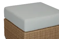 Montecito Light Tone Small Ottoman With Light Blue Cushions