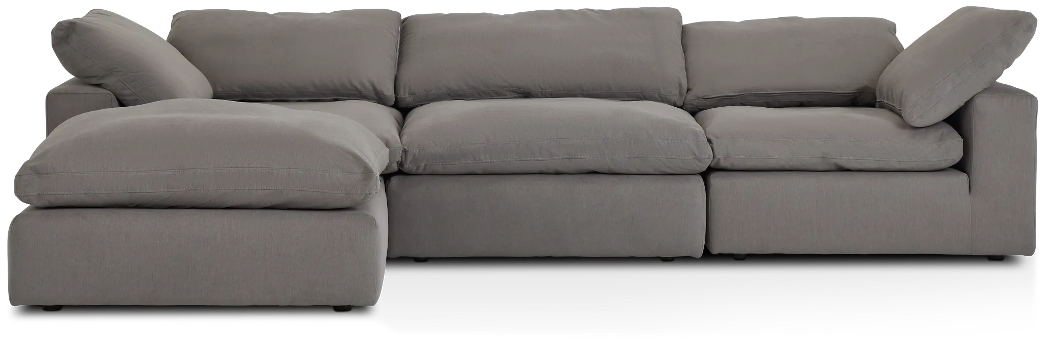 Nixon Light Gray Fabric 4-piece Bumper Sectional