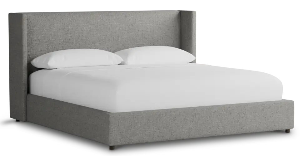 Captiva Linen Gray 48" Upholstered Shelter Bed Captiva Linen Gray 48" Upholstered Shelter Bed