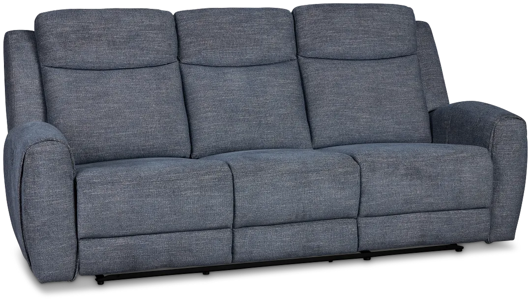 Walker Blue Fabric Reclining Sofa