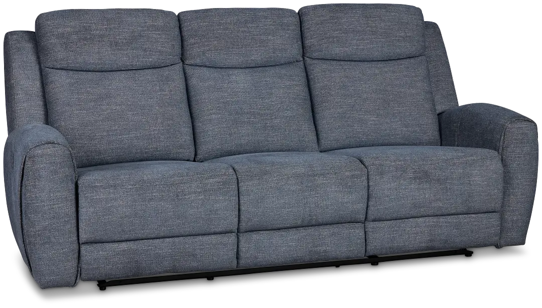 Walker Blue Fabric Reclining Sofa Walker Blue Fabric Reclining Sofa