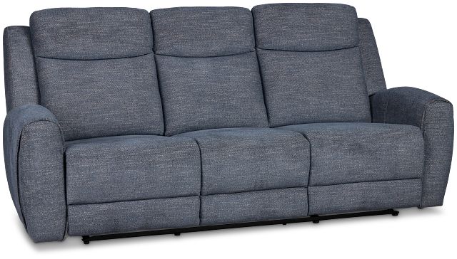 Walker Blue Fabric Reclining Sofa