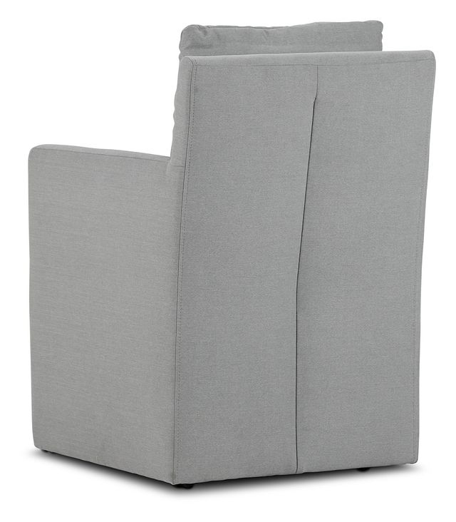 Auden Light Gray Castored Upholstered Arm Chair