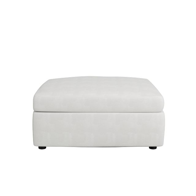 Destin Sutton White Fabric Cocktail Ottoman