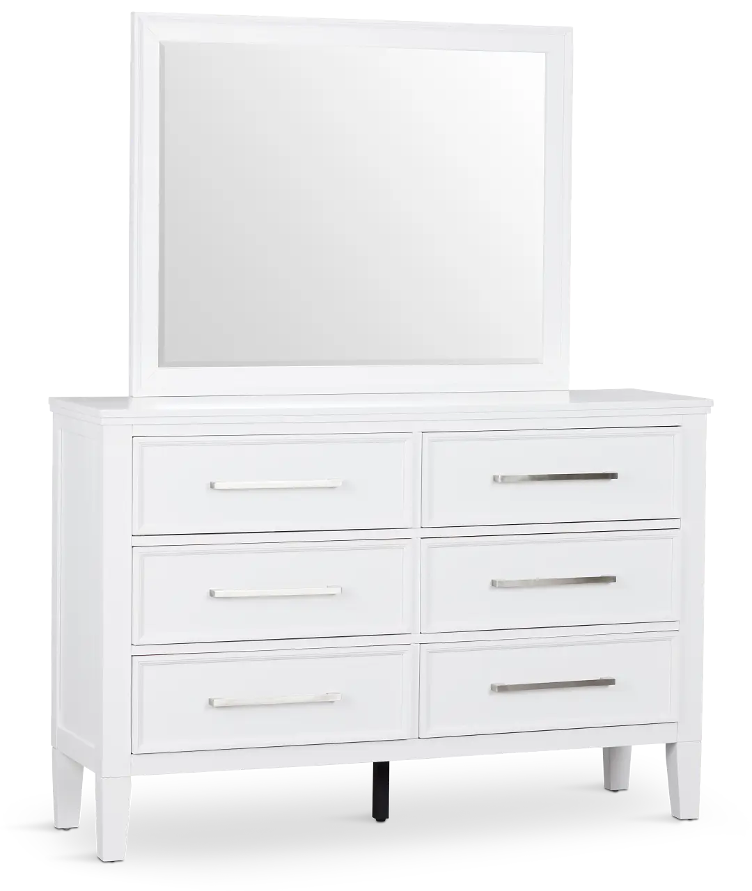 Seabrook White Small Dresser & Mirror Seabrook White Small Dresser & Mirror
