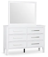 Seabrook White Small Dresser & Mirror