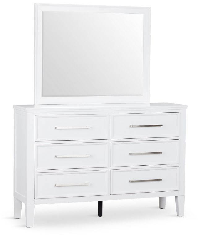 Seabrook White Small Dresser & Mirror