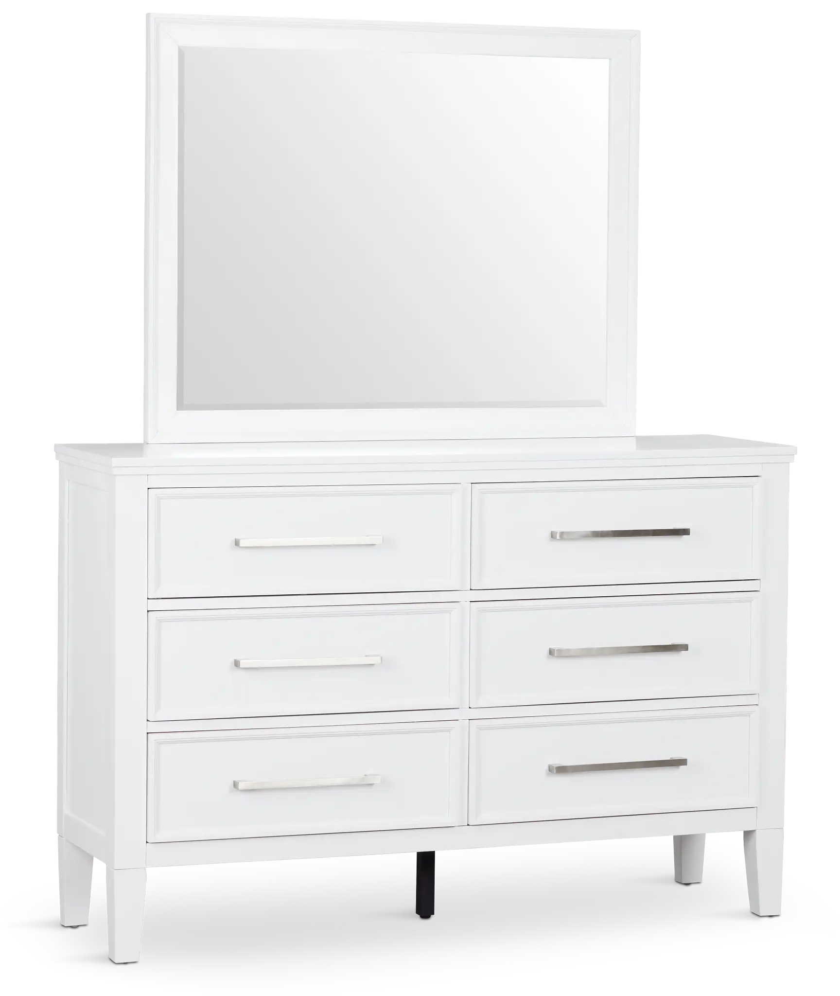 Seabrook White Small Dresser & Mirror Seabrook White Small Dresser & Mirror