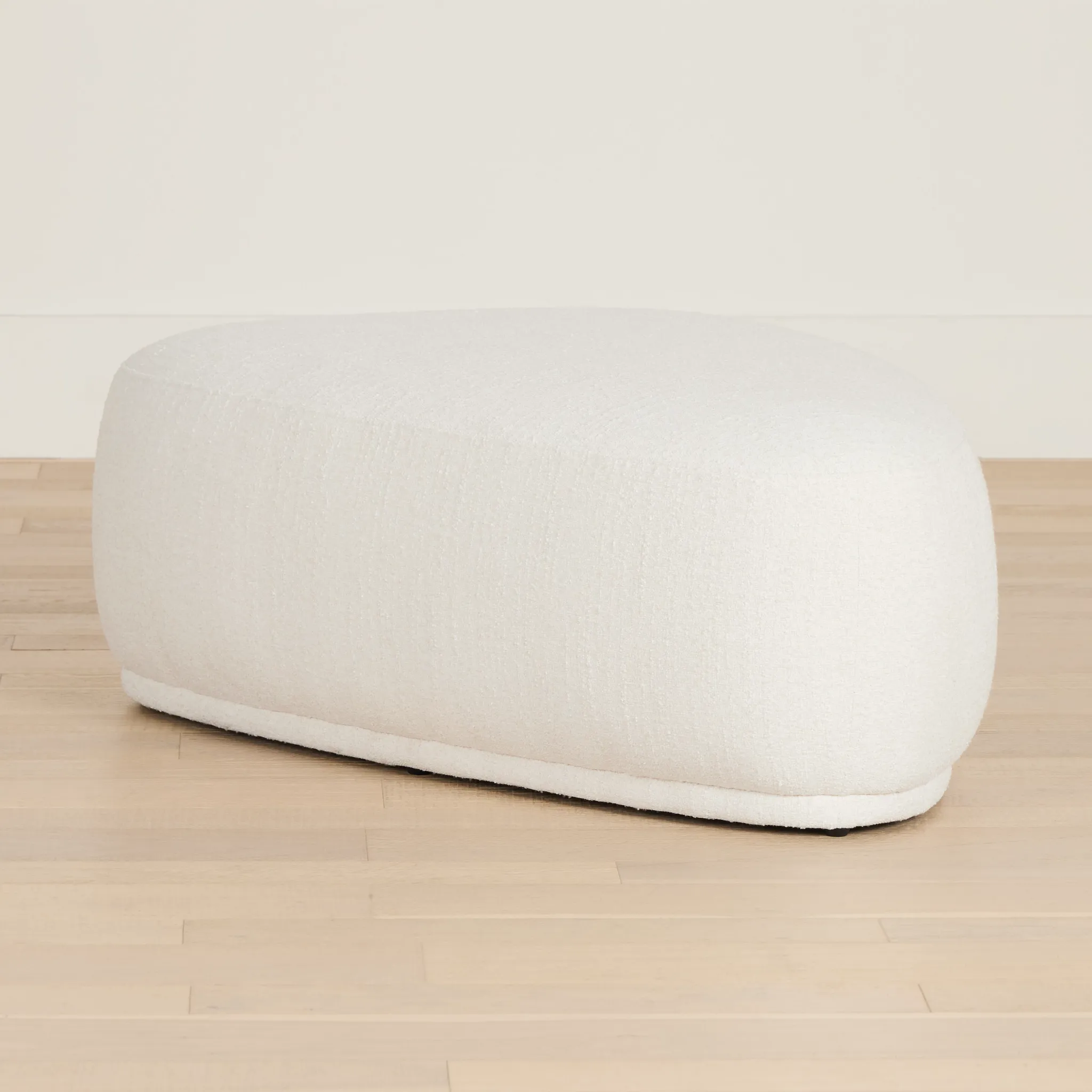 Jovi White Fabric Large Accent Ottoman