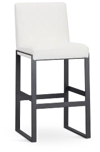 Harlem White 30" Upholstered Barstool
