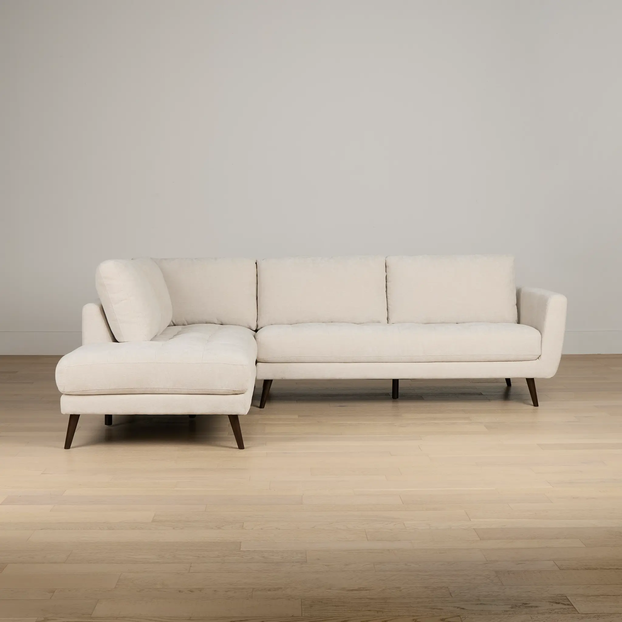 Indie Beige Fabric Small Left Bumper Sectional Indie Beige Fabric Small Left Bumper Sectional