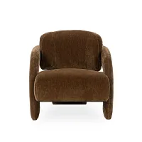 Indo Brown Fabric Accent Chair