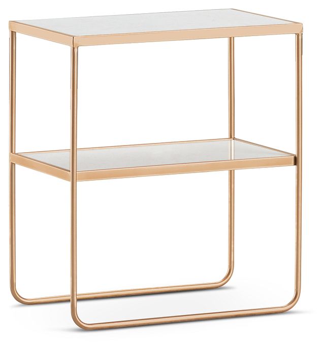 Soiree Gold Marble End Table