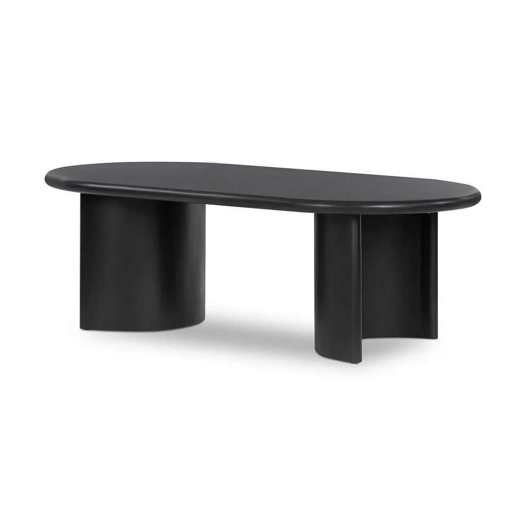 Four Hands Paloa Black Oval Coffee Table
