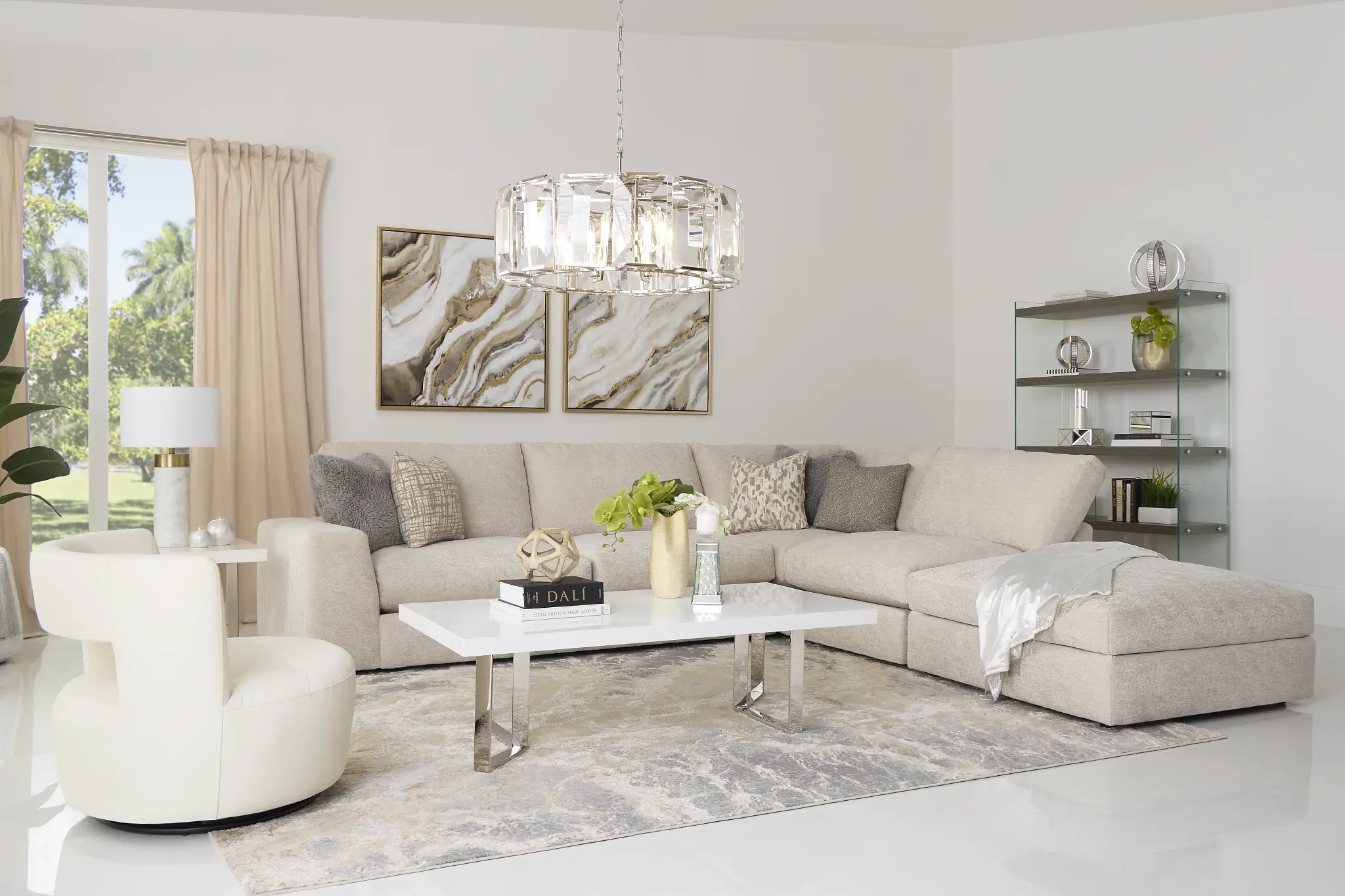 Olympia Gray Glass Bookcase Olympia Gray Glass Bookcase