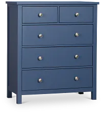 Charleston Dark Blue 5-drawer Chest