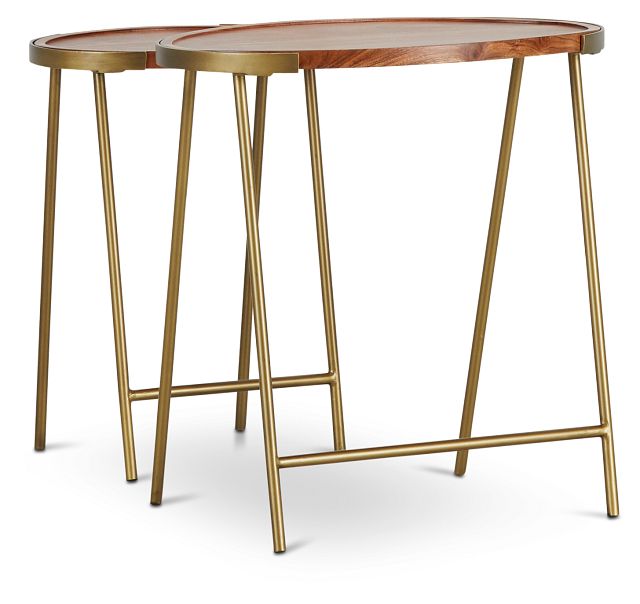 Macy Light Tone Set Of 2 Nesting Tables