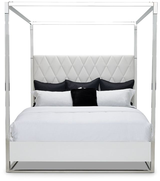 Miami White Uph Canopy Bed Bedroom Beds City Furniture Miami White Uph Canopy Bed Bedroom, Rayleigh Acrylic King Canopy Bed