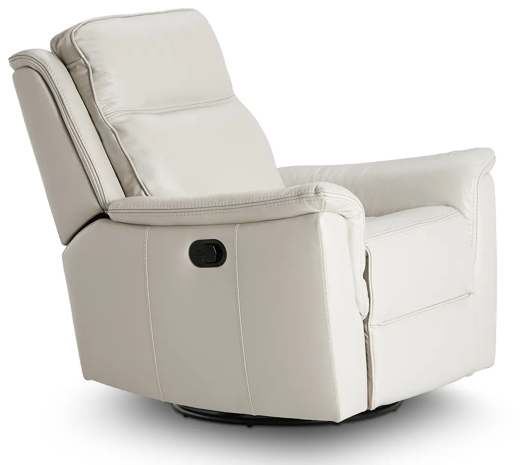 Aiden Light Gray Leather Swivel Glider Recliner Aiden Light Gray Leather Swivel Glider Recliner
