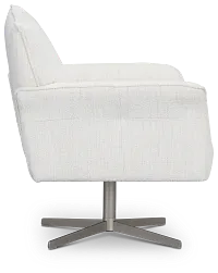 Imani White Fabric Swivel Accent Chair