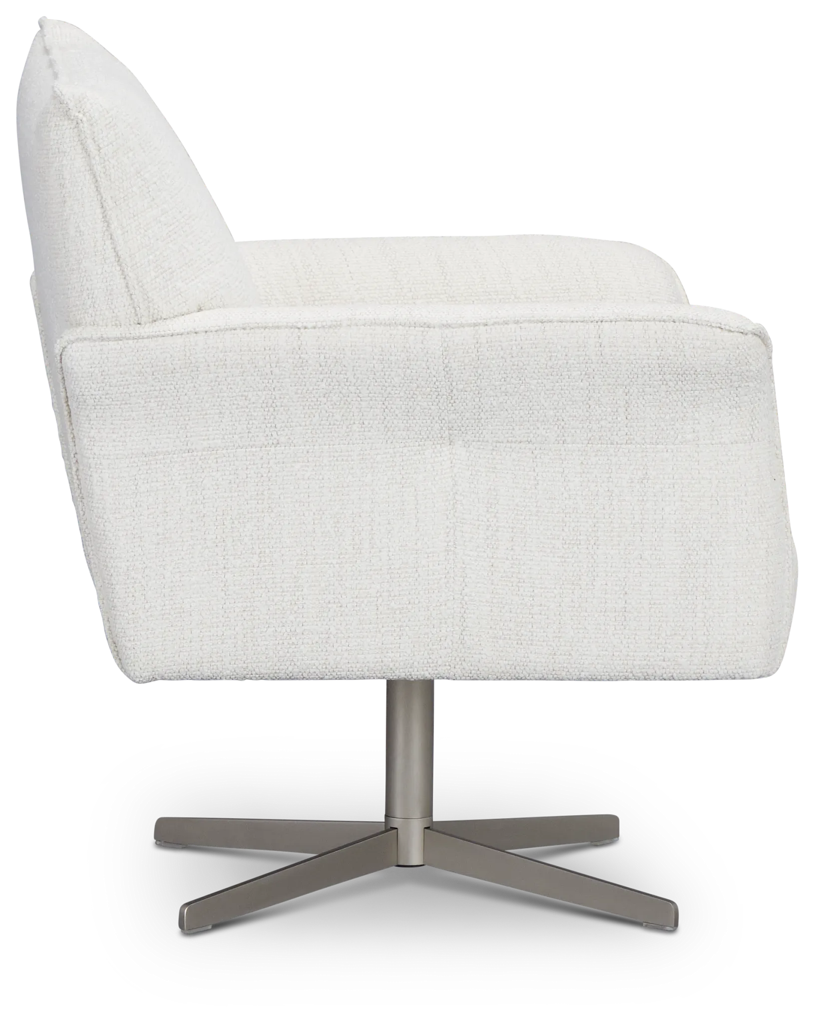 Imani White Fabric Swivel Accent Chair