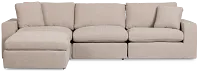 Breeze Taupe Fabric 4-piece Bumper Sectional