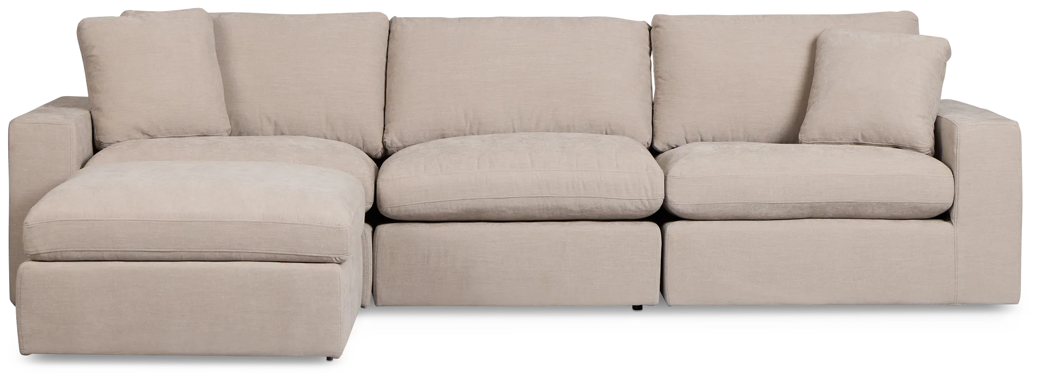 Breeze Taupe Fabric 4-piece Bumper Sectional