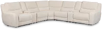 Bennett Light Beige Fabric Large Dual Power Reclining Two-arm Sectional