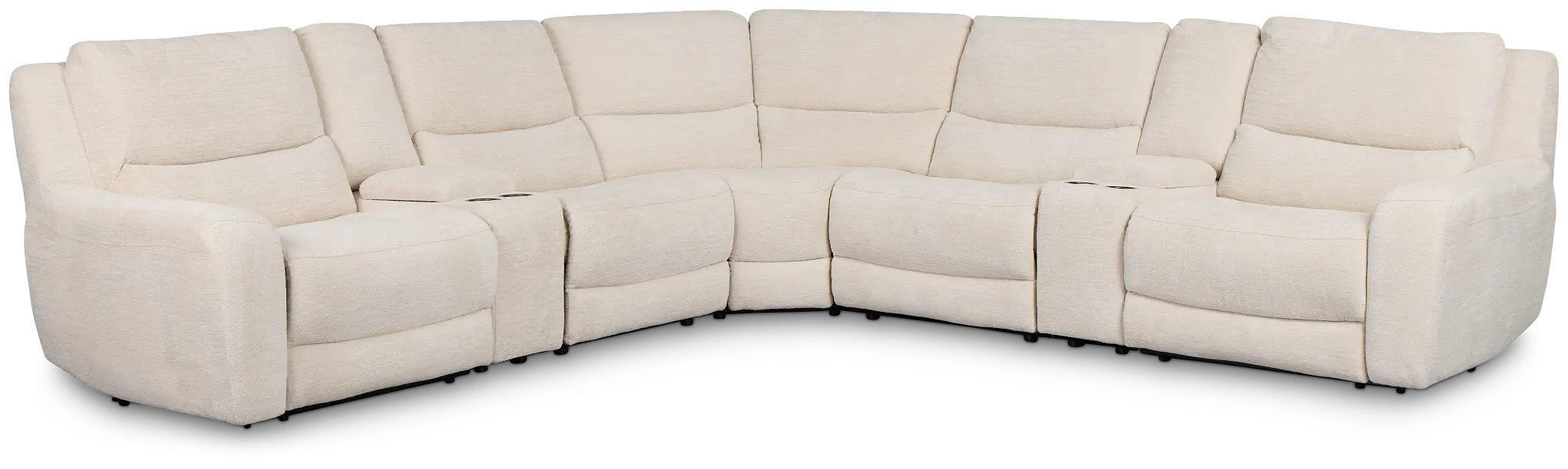Bennett Light Beige Fabric Large Dual Power Reclining Two-arm Sectional Bennett Light Beige Fabric Large Dual Power Reclining Two-arm Sectional