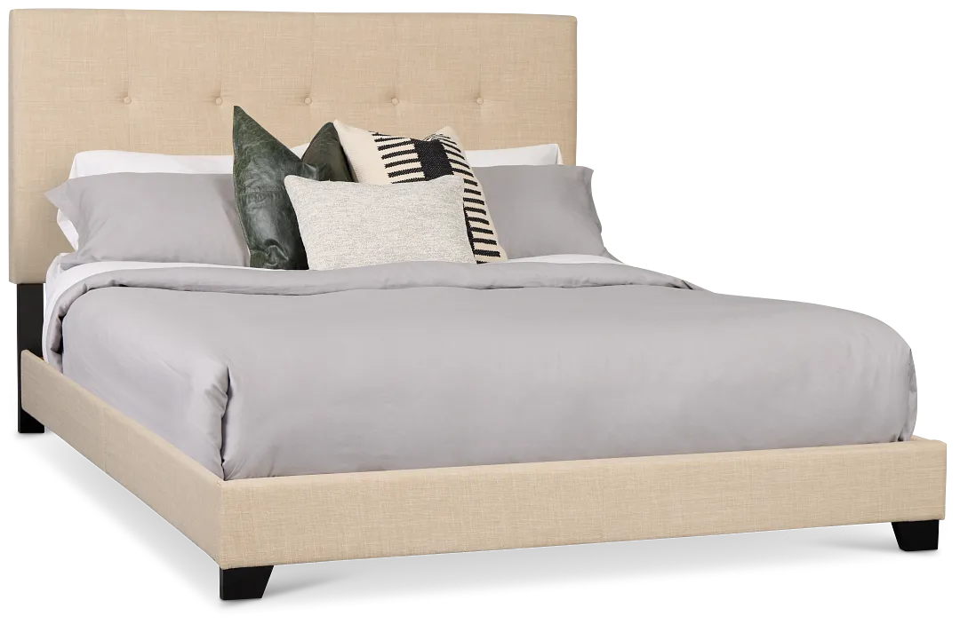 Flagler Beige Uph Panel Bed