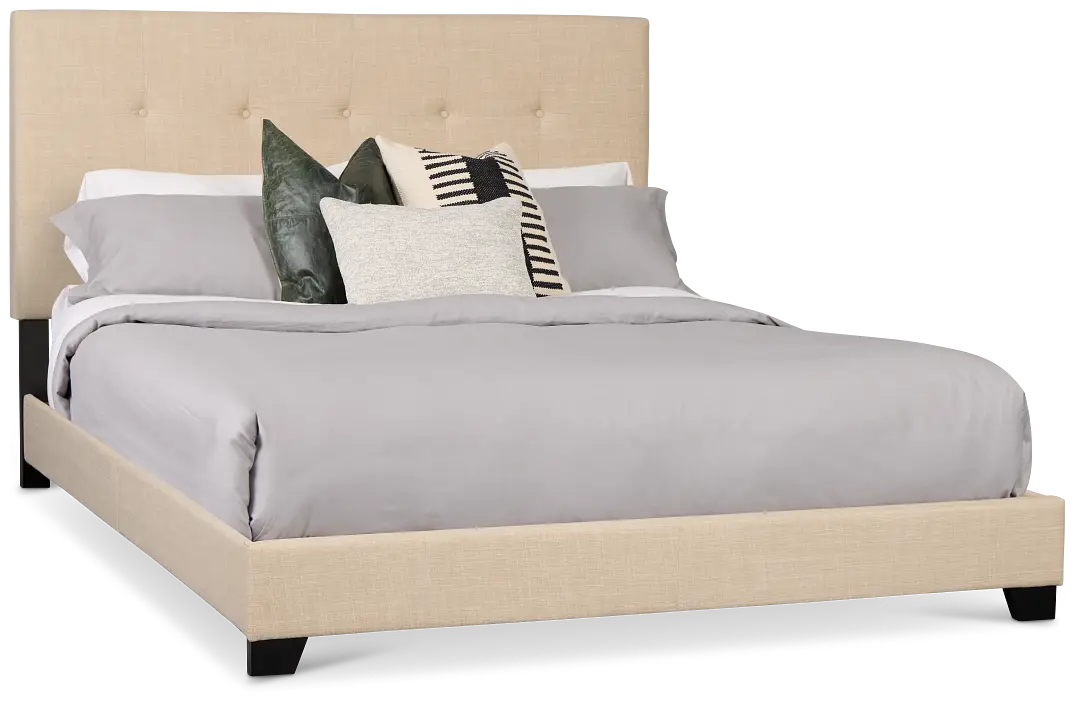 Flagler Beige Uph Panel Bed Flagler Beige Uph Panel Bed