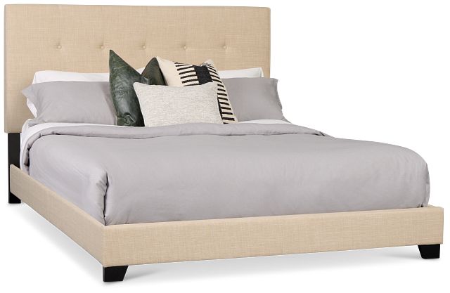 Flagler Beige Uph Panel Bed