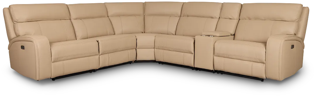 Rhett Taupe Micro Small Triple Power Reclining Two-arm Sectional
