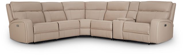Rhett Taupe Micro Small Triple Power Reclining Two-arm Sectional