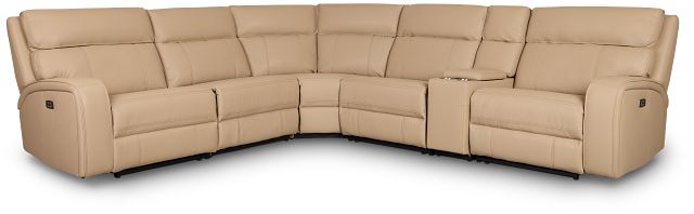 Rhett Taupe Micro Small Triple Power Reclining Two-arm Sectional