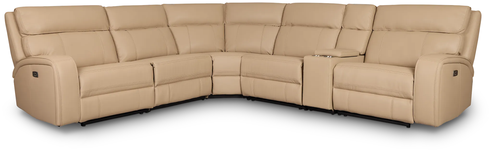 Rhett Taupe Micro Small Triple Power Reclining Two-arm Sectional