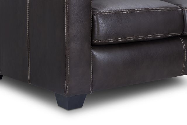 Carson Dark Brown Leather Medium Right Chaise Memory Foam Sleeper Sectional
